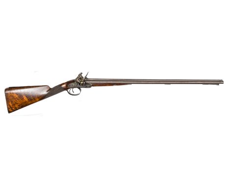 A good quality double barrelled 30 bore flintlock sporting gun, by W Mills, London, c 1820, 45” overall, rebrowned twist barr