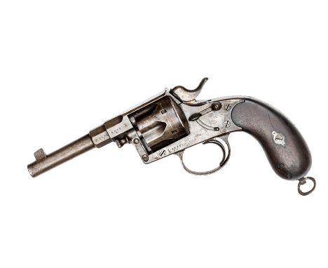 A German 6 shot 10.6mm Model 1883 single action ordnance revolver, number 9517, the frame stamped with a crown over “Erfurt  