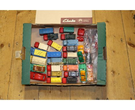 A quantity of scarce 1950s Tri-ang plastic friction drive vehicles. Including; refuse vehicle, radar and generator lorries, f