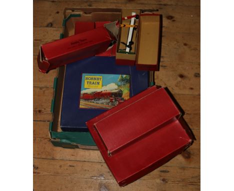 Hornby clockwork O gauge railway. An M1 Passenger Set comprising a 0-4-0 tender locomotive 3435 in red/black livery. Plus 2 f