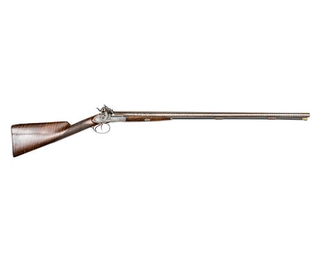 A fine quality double barrelled 12 bore percussion sporting gun, by R Ancell of Perth, 48” overall, well rebrowned twist barr