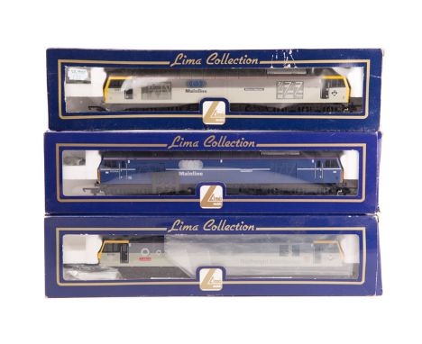 3 Lima OO locomotives. 2x Class 60 Co-Co diesel locomotives, 60040 Brecon Beacons in Mainline two tone grey livery and 60044 