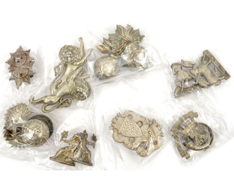 9 pairs all WM collar badges:  Queens with title, KORR, Northumberland Fus, R Warwick bear/rugged staff, Vic R Fus, Norfolk, 