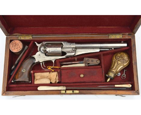 A 6 shot .44” Remington New Model Army percussion revolver,  number 95503. GWO & QGC (has been pitted, heavily cleaned, and n