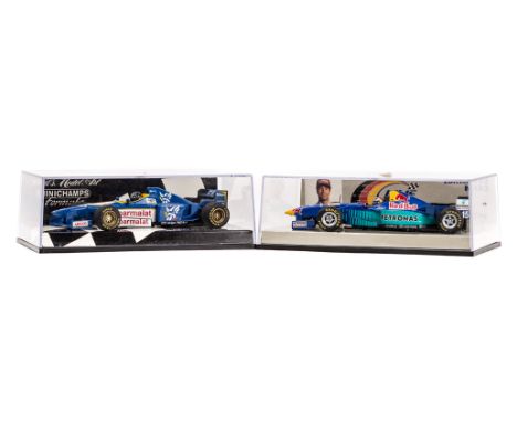 10 1:43 Minichamps Formula 1 racing cars. 2x Benetton Renault B197 – RN7 J. Alesi and a launch version RN8 G. Berger. 2x Will