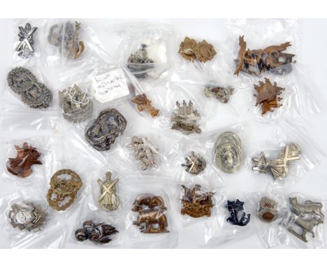 24 pairs Scottish collar badges,  including R Scots, RSF, KOSB, Cameronians, Black Watch, HLI, Seaforths 2 part, Gordons, Cam
