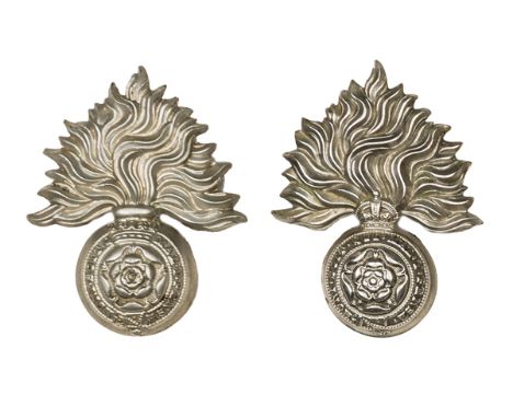 2 all WM cap badges of The R Fusiliers,  Vic and KC. Near VGC Plate 6 Part II of a Private Collection             