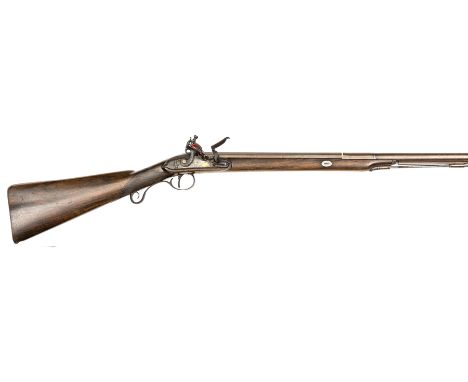 An SB 18 bore flintlock sporting gun c 1800, 50½” overall, half octagonal barrel 35” with gold lines at breech and gold touch