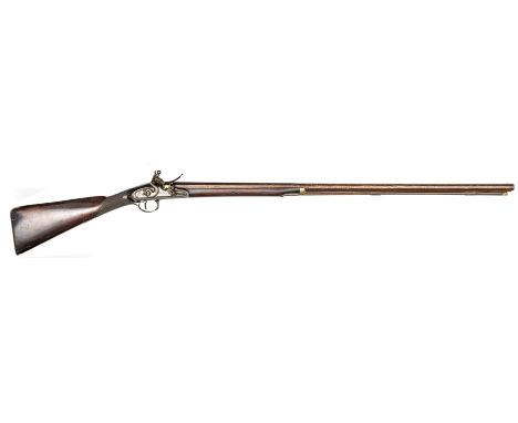 A late 18th century single barrelled 16 bore flintlock sporting gun by Abraham Weston of Lewes,  52”, rebrowned part octagona