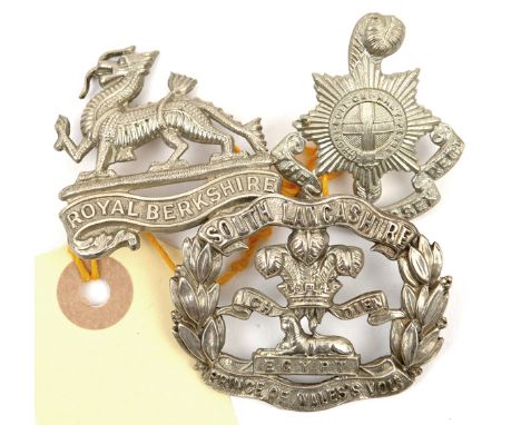3 all WM cap badges: R Sussex, South Lancashire and R Berkshire. Near VGC Part II of a Private Collection             