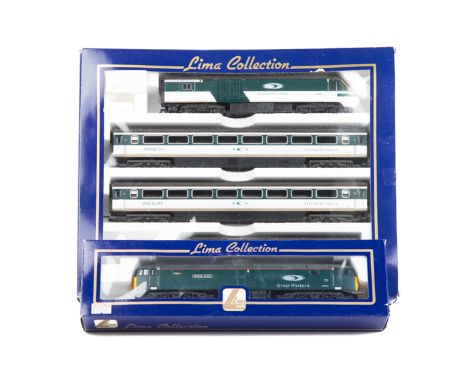 A Lima OO High Speed train pack and a diesel locomotive. A train pack comprising an HS125; power car and dummy 43168/43185, p