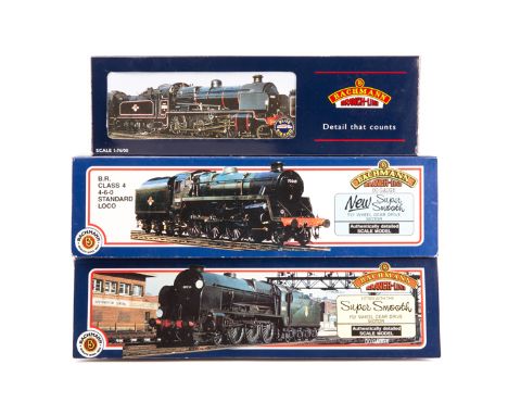 3 Bachmann OO tender locomotives. BR Lord Nelson class 4-6-0 tender locomotive Sir Francis Drake 30850. In lined Brunswick gr