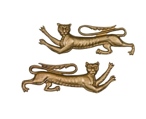 A scarce pair R Guernsey Militia OR’s collar badges. Near VGC Plate 6 Part II of a Private Collection             