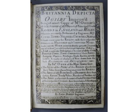 Bowen, Emanuel - Britannia Depicta or Ogilby Improv'd, 1st edition, quarto, rebound half calf, facsimile title page, with 273