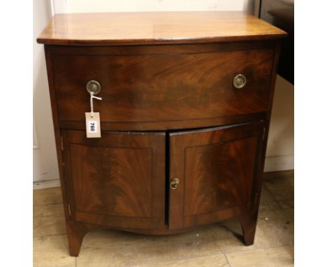 A Victorian mahogany bow front commode W.64cm