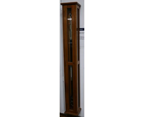 A walnut cased scientific stick barometer 118cm