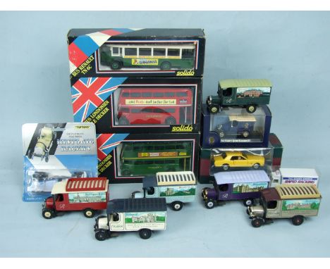 Solido, three boxed buses and other boxed and unboxed diecasts etc.