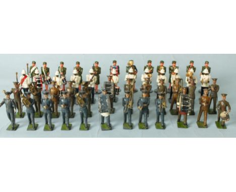 Britains, band figures: RAF (9), Army (15) and other manufacturers' band figures, Bahamas (12) and Women's Royal Army Corps (
