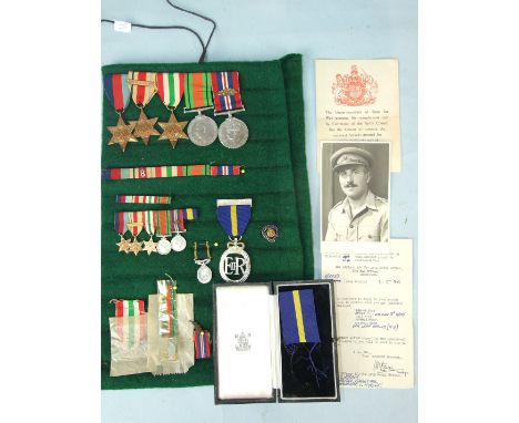 A WWII group of medals awarded to Capt A G Harpur 89511 9th (Londonderry) HAA Regt, RA; 1939-45 Star, Africa Star with 8th Ar