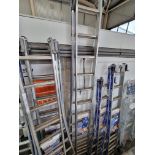 12 Rung Aluminium 'Tubesca Platinum 300' double extending ladder