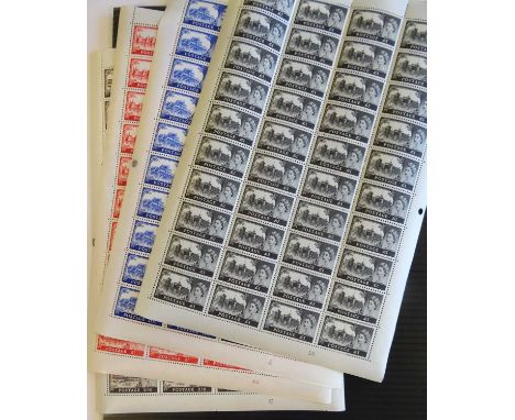 Great Britain QEII full sheets mint never hinged: 1968 Bradbury/Wilkinson castles high values sheets of 40 (plates: 2/6d pl.1