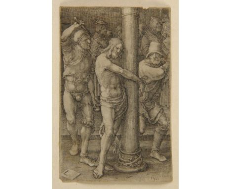 *Leyden (Lucas van, 1489/94-1533). The Flagellation, 1521,  copper engraving on laid paper, trimmed to margins, and with very
