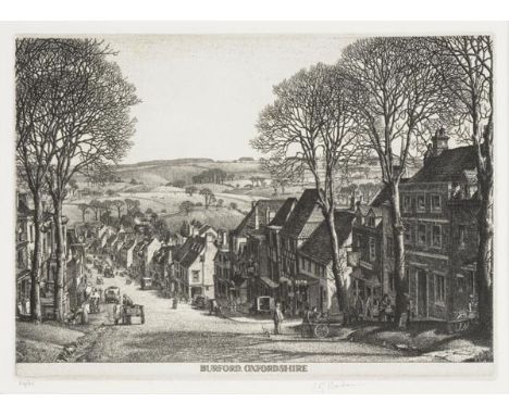 *Badmin (Stanley Roy, 1906-1989). Burford, Oxfordshire, 1931,  etching on Basingwerk Parchment wove paper (watermarked), from