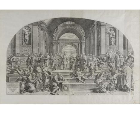 *Thomassin (Filippe, 1562-1622). The School of Athens, after Raphael, 1617, reissued 1648,  fine large-scale engraving on two