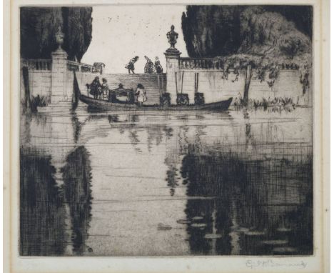 *Hardie (Martin, 1875-1952). Landscape with ruined abbey,  etching on laid paper, signed in pencil, plate size 216 x 201 mm (