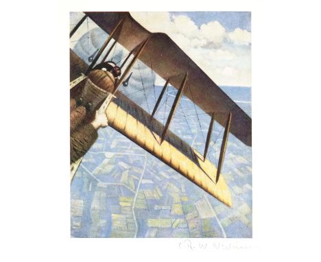 @Nevinson (Christopher Richard Wynne, 1889-1946). Banking at 4000 Feet, 1918,  offset lithograph printed in colours, on thin 