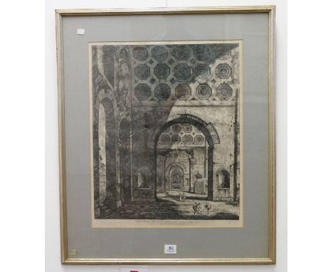 *Rossini (Luigi, 1790-1857). Veduta d'una delle navate minori, del Tempio della Pace, 1819,  etching on wove paper, plate siz