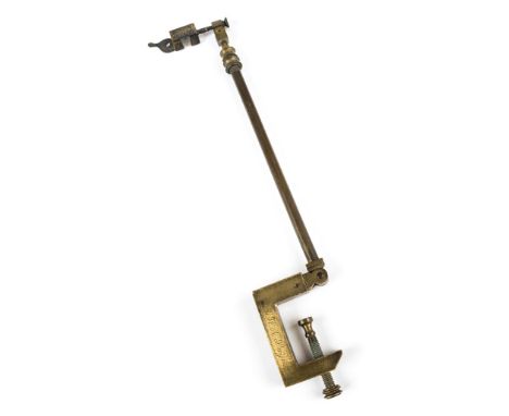 * Pugin. A Victorian brass Camera Lucida, with prism, telescopic stem and clamp  contemporarily  engraved  in  italic  script