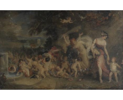 *Attributed to William Osborne Hamilton (1751-1801). The Triumph of Venus and Cupid,  fine large-scale watercolour on paper, 