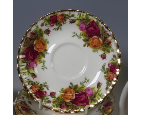 Royal Albert 'Country Roses', Dinner and Tea Service: a nine place settings Dinner Service, and a twelve settings tea and cof