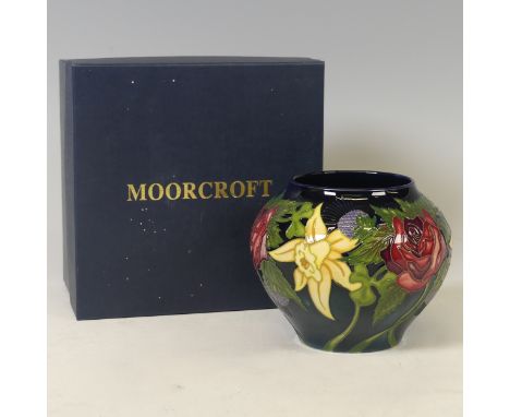 A Moorcroft pottery ‘Diamond Jubilee’ pattern vase, 2011, by Nicola Slaney, painted and impressed marks, bears paper label, 1
