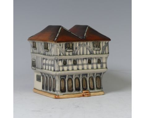 A Moorcroft pottery model of Thaxted Guildhall, 2009, designed by Robert Tabbenor, impressed and painted marks, boxed, height