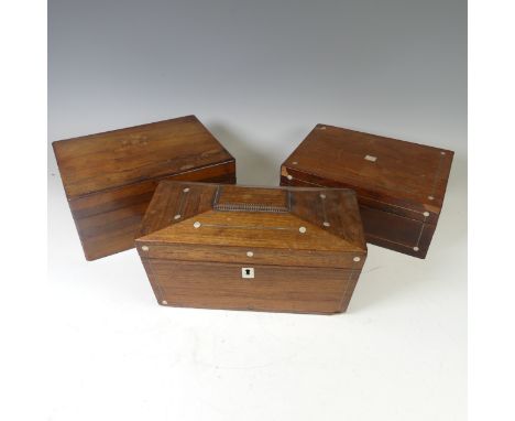 A Victorian rosewood vanity Box, the hinged lid with mirror, lacking tray and fitted interior, W 28 cm x H 13 cm x D 20.5 cm,