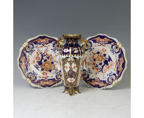 Royal Crown Derby Imari 6299 ‘Witches’ pattern two-handled Vase, circa 1907, printed and painted marks on base, 6299/1318, 23