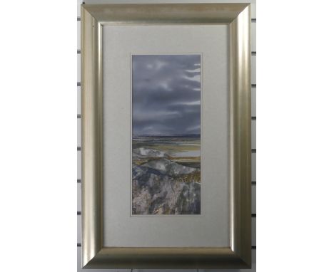 Duncan MacLeod (Scottish, b.1952), ‘Where Land and Sea Entwine', mixed media, signed, bears labels verso, 19in x 8in (48cm x 