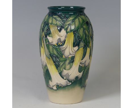 A Moorcroft pottery Collector's Club 'Angels Trumpets’ vase, circa 1998, by Anji Davenport, numbered 'MCC 1112', painted and 