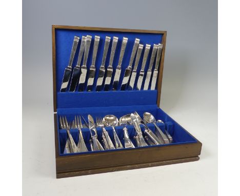 A canteen of Mappin &amp; Webb 'Mappinplate' Cutlery, in the Art Deco style, eight place setting including fish service,&nbsp