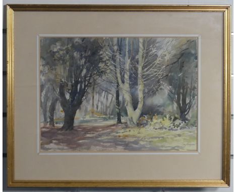 Ley Kenyon (1913-1990), Sunshine and Shadow, watercolour, signed, 27cm x 36cm, framed&nbsp; and glazed, together with a penci