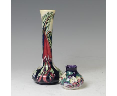 A Moorcroft pottery 'Kaka Beak' pattern vase, by Phillip Gibson, impressed and painted marks, bears paper label, second quali