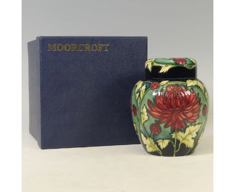 A Moorcroft pottery ‘Chrysanthemum’ pattern ginger jar, dated June 2004, from the Connoisseur Collection, painted and impress