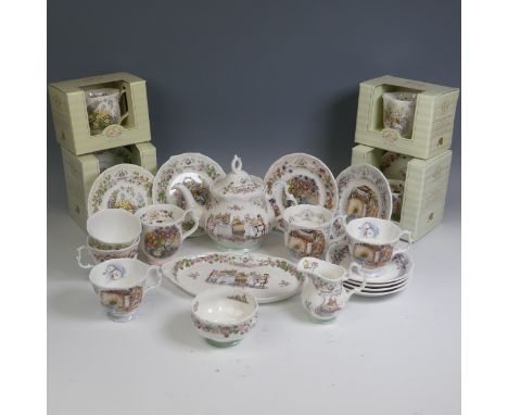 A Royal Doulton, 'Brambly Hedge', Four Seasons Tea Service, comprising Teapot, Cream Jug, Sugar Basin, four Cups and Saucers,