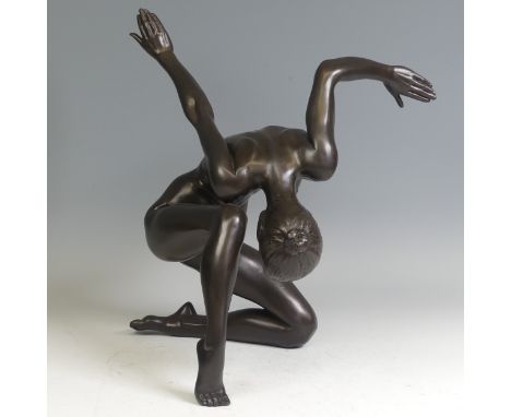 Tom Greenshields (British, 1915-1994), Karen Dancing, cold cast bronze resin figure, 34cm high, with Certificate of Authentic
