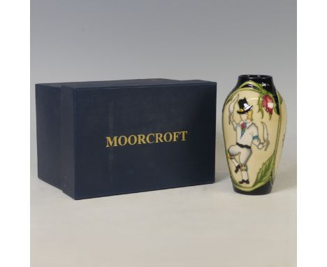 A Moorcroft pottery ‘Thaxted Morris Dancers’ pattern vase, 2010, by Kerry Goodwin, limited edition no.21/500, painted and imp