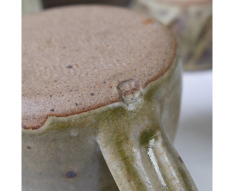 Seth Cardew (1934 - 2016) a Wenford Bridge pottery Pot and Cover, the pot with handle and pouring lip, decorated to interior 