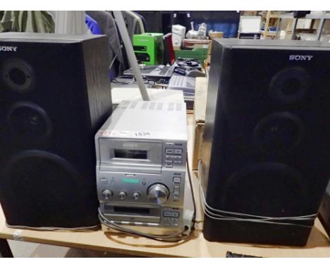 Sony mini hifi with speakers, model HCD CP100, working. All electrical items in this lot have been PAT tested for safety and 