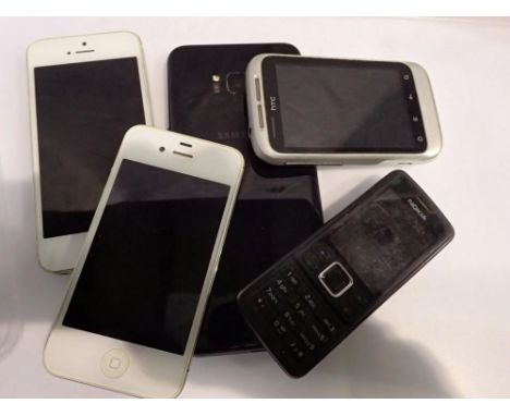 Five mobile phones to including iPhone and Samsung. UK P&amp;P Group 1 (£16+VAT for the first lot and £2+VAT for subsequent l